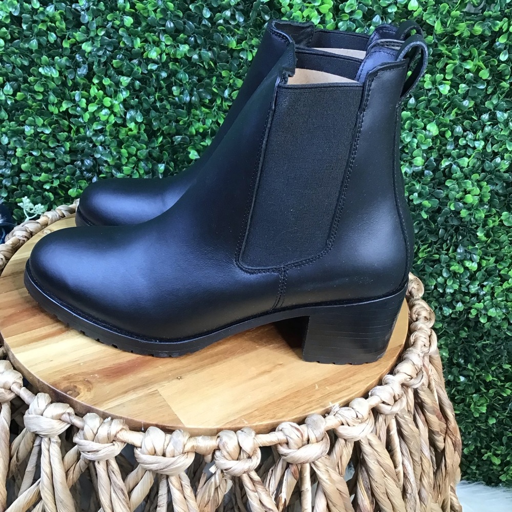 New in box Nisolo x Anthropologie Black Chelsea Leather Ankle Booties - Picture 8 of 13